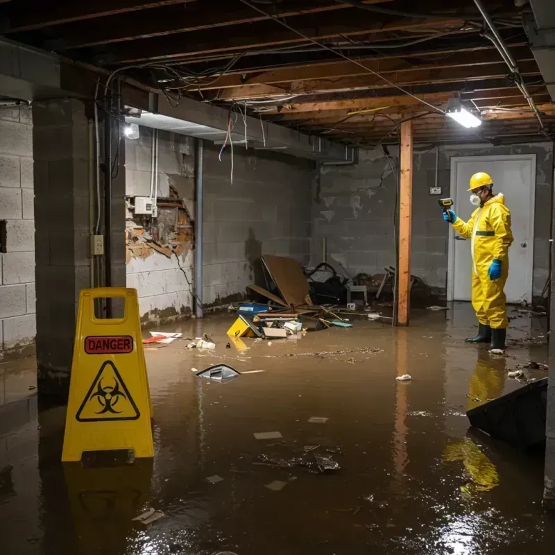 Flooded Basement Electrical Hazard in Princeville, NC Property