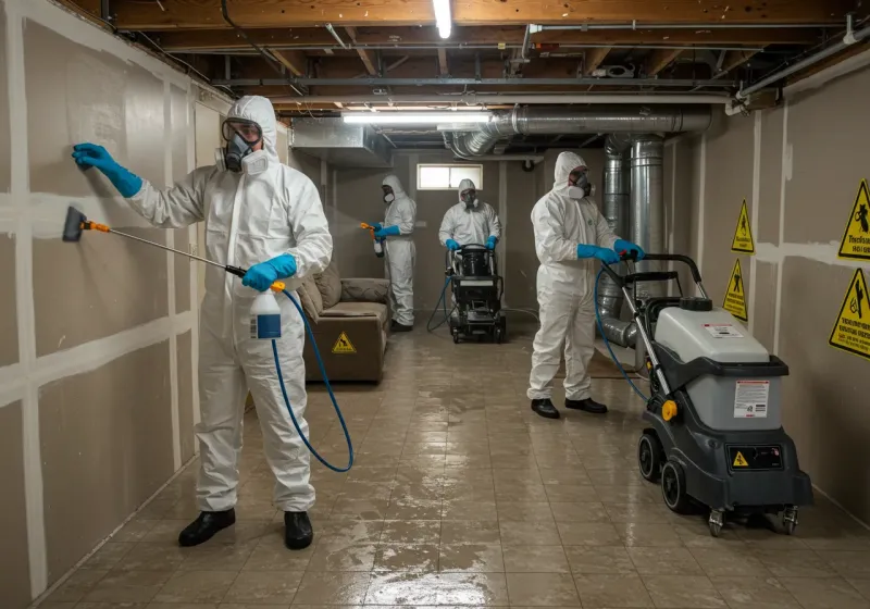 Basement Moisture Removal and Structural Drying process in Princeville, NC